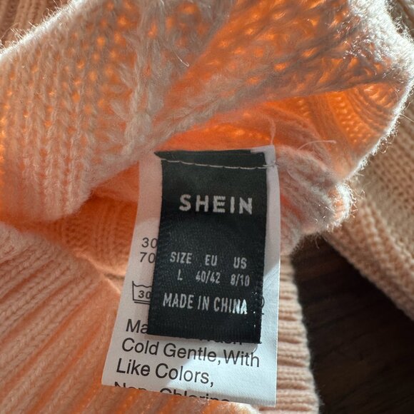 Cable Knit Sweater | Puff Sleeve Cropped Fit Size L - Picture 6 of 8